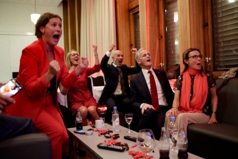 Los noruegos celebran eurforicos  el triunfo de la izquierda
